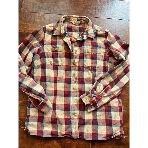 Duluth Trading Mens Casual Button Down Long Sleeve Plaid Shirt Size M - Picture 1 of 6